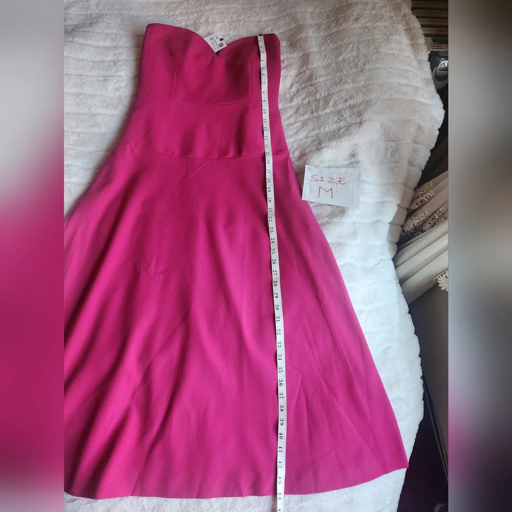 Zara bustier midi dress fuschia/pink Size S & M. BNWT - Picture 8 of 10